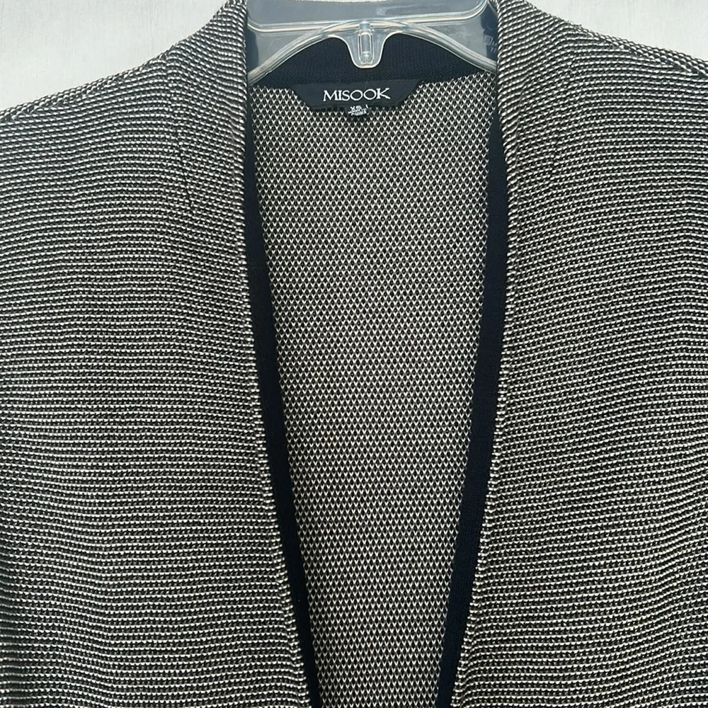 MISOOK FIT BLAZER WOMEN SIZE XS BLACK GRAY MESH SLEEVE - Picture 4 of 12